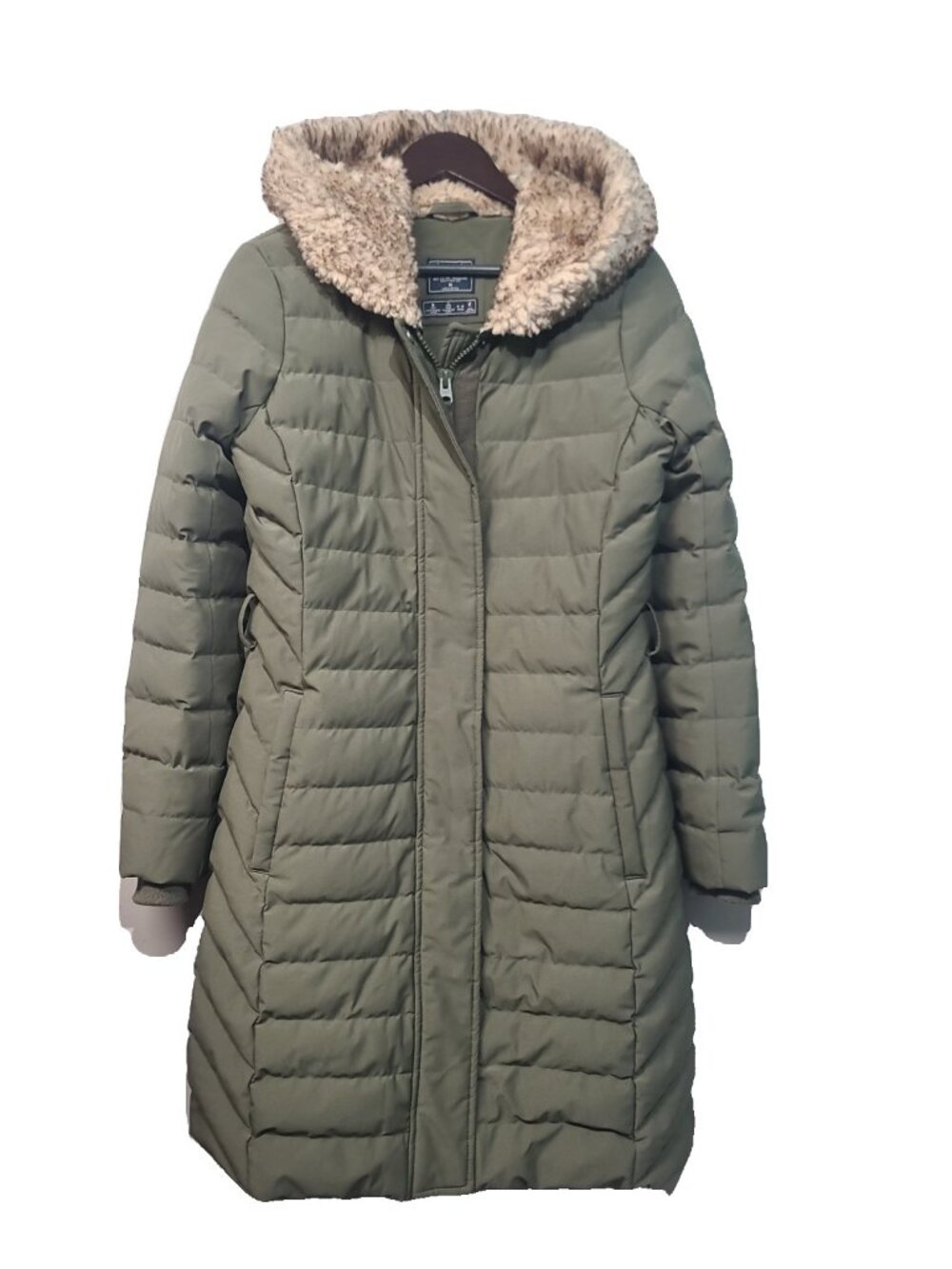 Abercrombie & Fitch women's down puffer parka M Deep Olive Green GUC